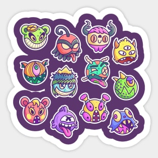 Cute Monster Head Collection Sticker